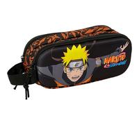 Naruto - Astuccio doppio 3D, astuccio per bambini, ideale per bambini in età scolastica, comodo e versatile, qualità e resistenza, 21 x 6 x 8 cm