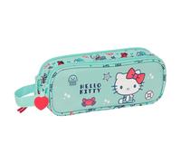 Safta HELLO KITTY SEA LOVERS - Astuccio doppio per bambini, astuccio per bambini, ideale per bambini in età scolastica, comodo e versatile, qualità e resistenza, 21 x 6 x 8 cm, colore turchese,