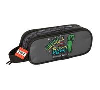 MINECRAFT GRAFFITI - Astuccio doppio per bambini, ideale per bambini in età scuola, comodo e versatile, qualità e resistenza, 21 x 6 x 8 cm