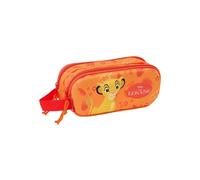 Safta EL Rey Leon 3D - Astuccio doppio 3D, astuccio per bambini, ideale per bambini in età scolastica, comodo e versatile, qualità e resistenza, 21 x 6 x 8 cm, colore arancione, arancione, Estándar,