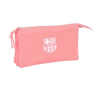 Safta F.C.Barcelona - Astuccio a tre pezzi, per bambini, ideale per bambini in età scolastica, comodo e versatile, qualità e resistenza, 22 x 3 x 12 cm, colore corallo, Corallo, Estándar, Casual