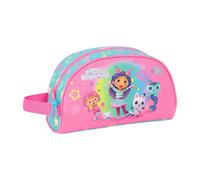 Safta GABBY'S DOLLHOUSE CONFETTI - Beauty case grande per bambini, adattabile al carrello, ideale per bambini dai 5 ai 14 anni, comodo e versatile, qualità e resistenza, 26 x 16 x 9 cm, rosa/turchese