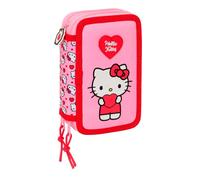HELLO KITTY - Astuccio scuola con 37 utili inclusi, astuccio per bambini, ideale per bambini dai 5 ai 14 anni, comodo e versatile, qualità e resistenza, 12,5 x 5,5 x 19,5 cm