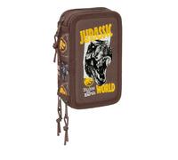 JURASSIC WORLD - Astuccio scolastico con 37 utili inclusi, astuccio per bambini, ideale per bambini dai 5 ai 14 anni, comodo e versatile, qualità e resistenza, 12,5 x 5,5 x 19,5 cm