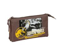 JURASSIC WORLD - Astuccio triplo, astuccio per bambini, ideale per bambini in età scolastica, comodo e versatile, qualità e resistenza, 22 x 3 x 12 cm
