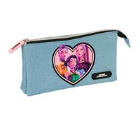 safta K-POP Demon Hunters - HUNTR/X - Astuccio Triplo, per bambini, ideale per bambini in età scolastica, comodo e versatile, resistenza, 22 x 3 x 12 cm