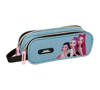 K-POP Demon Hunters - HUNTR/X - Astuccio doppio per bambini, ideale per bambini in età scolastica, comodo e versatile, resistenza, 21 x 6 x 8 cm