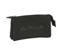 safta KAPPA BASICS - Astuccio triplo, astuccio per bambini, ideale per bambini in età scolastica, comodo e versatile, qualità e resistenza, 22 x 3 x 12 cm, Nero, M, Casual