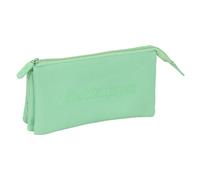 safta KAPPA BASICS - Astuccio triplo, astuccio per bambini, ideale per bambini in età scolastica, comodo e versatile, qualità e resistenza, 22 x 3 x 12 cm, Menta, M, Casual