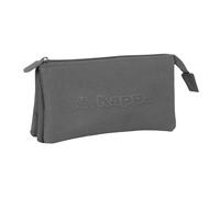 safta KAPPA BASICS - Astuccio triplo, astuccio per bambini, ideale per bambini in età scolastica, comodo e versatile, qualità e resistenza, 22 x 3 x 12 cm, grigio, M, Casual