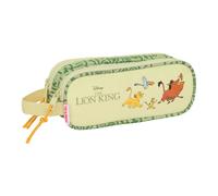 Safta Mufasa - Astuccio doppio per bambini, astuccio per bambini, ideale per bambini in età scolastica, comodo e versatile, qualità e resistenza, 21 x 6 x 8 cm, colore: verde/beige, Verde/Beige,