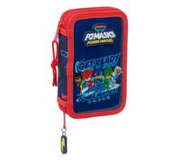 Safta PJMASKS Ready - Astuccio per scuola per bambini, con 28 oggetti inclusi, ideale per bambini dai 5 ai 14 anni, comodo e versatile, qualità e resistenza, 12,5 x 4 x 19,5 cm, colore blu marino, Blu