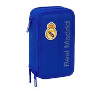 Real Madrid, astuccio scolastico con 37 utili inclusi, astuccio per bambini, ideale per bambini dai 5 ai 14 anni, comodo e versatile, qualità e resistenza, 12,5 x 5,5 x 19,5 cm