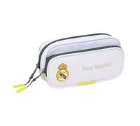safta Real Madrid Attrezzature 25/26 - Astuccio con tasca, astuccio per bambini, ideale per bambini in età scolastica, comodo e versatile, qualità e resistenza, 21 x 6 x 10,5 cm, bianco, M, Casual