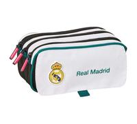 Real Madrid Attrezzatura 26/27 - Astuccio triplo grande, astuccio per bambini, ideale per bambini in età scolastica, comodo e versatile, qualità e resistenza, 21,5 x 8 x 10 cm