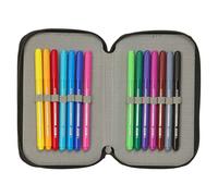 Real Madrid Attrezzature 26/27 - Astuccio scolastico con 37 utensili inclusi, astuccio per bambini, ideale per bambini dai 5 ai 14 anni, comodo e versatile, qualità e resistenza, 12,5 x 5,5 x 19,5 cm