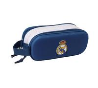 Safta Real Madrid 3D - Astuccio doppio 3D, astuccio per bambini, ideale per bambini in età scolastica, comodo e versatile, qualità e resistenza, 21 x 6 x 8 cm, Nero, M, Casual