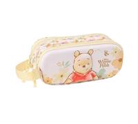 Safta - Astuccio scolastico doppio 3D Disney Winnie the Pooh, astuccio per la scuola per bambini con due scomparti separati e cerniere, maniglia laterale per la mano, misure 21 x 6 x 8 cm