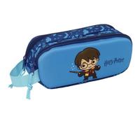 safta | Astuccio scolastico doppio 3D Harry Potter, portapenne scolastico per bambini con due scomparti separati e cerniere, maniglia laterale, Misure 21x6x8 cm, Astuccio scolastico 2 scomparti