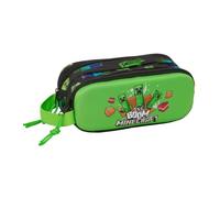 safta | Astuccio scolastico doppio 3D Minecraft, portapenne scolastico per bambini con due scomparti e cerniere, maniglia laterale, Misure 21x6x8 cm, Astuccio scolastico 2 scomparti