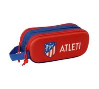 safta | Astuccio scolastico doppio Atlético de Madrid 3D, portapenne scolastico per bambini e per ragazzi con due scomparti separati, Misure 21x6x8 cm, Astuccio scolastico 2 scomparti