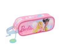 safta | Astuccio scolastico doppio Barbie Painterly, portapenne scolastico per bambini con 2 scomparti separati e cerniere, maniglia laterale, Misure 21x6x8 cm, Astuccio scolastico 2 scomparti