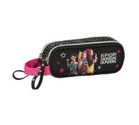 Safta - Astuccio scolastico doppio K-Pop Demon Hunters Energy, astuccio per la scuola per bambini e ragazzi con due scomparti separati, doppia cerniera, misure 21 x 6 x 8 cm, astuccio scolastico 2