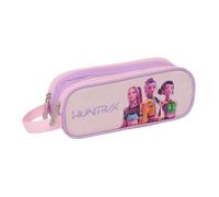Safta - Astuccio scolastico doppio K-Pop Demon Hunters Iconic, astuccio per la scuola giovane con due scomparti separati e cerniere, manico laterale da mano, misure 21 x 6 x 8 cm