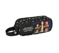safta | Astuccio scolastico doppio K-Pop Demon Hunters Sound, portapenne scolastico con due scomparti e cerniere, maniglia de Mano laterale, Misure 21x6x8 cm, Astuccio scolastico 2 scomparti