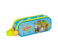safta | Astuccio scolastico doppio La Granja de Zenón, organizer scolastico per bambini con due scomparti separati e cerniere, maniglia laterale, Misure 21x6x8 cm, portapenne 2 scomparti