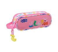 safta | Astuccio scolastico doppio Peppa Pig Baby Pig, portapenne per bambini con 2 scomparti separati, cerniere doppios e maniglia laterale, organizer ritorno a scuola, Misure 21x6x8 cm