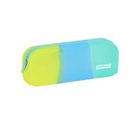 safta | Astuccio scolastico quadrato Silicona Tricolor, portapenne scolastico per bambini e per ragazzi con scomparto Único e cerniera, Misure 18,5x5,5x7,5 cm, Astuccio scolastico