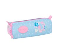 safta | Astuccio scolastico rettangolare Blackfit8 Smile, portapenne per ragazzi con 1 scomparto e cerniera, organizer per ritorno a scuola, Multicolor blu e rosa con tirazip, Misure 21x7x8 cm