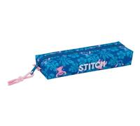 safta | Astuccio scolastico rettangolare Stitch Lilo 22 cm con fascia elastica posteriore, portapenne per bambini con 1 scomparto e cerniera, organizer per Cuaderno o Carpeta, Misure 22x7x4 cm