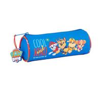safta | Astuccio scolastico rotondo Paw Patrol Cool, organizer scolastico per bambini, cerniera con tirazip facile da usare, design Cilíndrico blu e rosso con Personajes, Misure 20x7x7 cm, portapenne