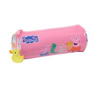 safta | Astuccio scolastico rotondo Peppa Pig Baby Pig, portapenne scolastico per bambini Cilíndrico, cerniera Superior con tirazip facile da usare, Misure 20x7x7 cm, Astuccio scolastico