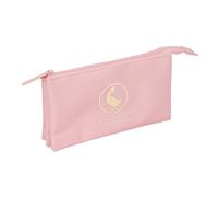 Safta - Astuccio scolastico Triple El Ganso Basics rosa, astuccio per ragazzi con 3 scomparti separati e cerniera, tasca interna centrale con cerniera, dimensioni 22 x 3 x 12 cm