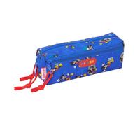 safta | Astuccio scolastico triplo compatto Disney Mickey Mouse Today, portapenne per bambini 22 cm, 3 scomparti con cerniera, fascia elastica per fissaggio a quaderno o cartellina, Misure