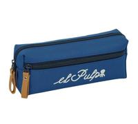 safta | Astuccio scolastico triplo compatto El Pulpo, organizer scolastico 22 cm con 3 scomparti e cerniere, Misure 22x6x8,5 cm, portapenne 3 scomparti