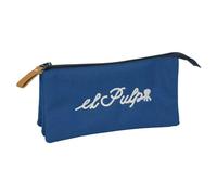 safta | Astuccio scolastico triplo El Pulpo, portapenne scolastico con 3 scomparti con cerniera e tasca interna centrale, Misure 22x3x12 cm, Astuccio scolastico 3 scomparti