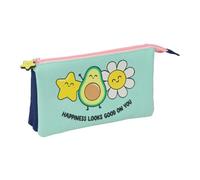 safta | Astuccio scolastico triplo Mr. Wonderful Estrella, portapenne organizer con 3 scomparti separati con cerniera e tasca interna centrale, per bambini e per ragazzi, Misure 22x3x12 cm
