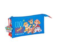 Safta - Astuccio scolastico triplo Paw Patrol Cool con 3 scomparti separati con cerniera, tasca interna centrale con cerniera, dimensioni 22 x 3 x 12 cm