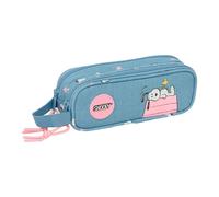 SNOOPY - Astuccio doppio per bambini, ideale per scuola e ragazzi, comodo e versatile, qualità e resistenza, 21 x 6 x 8 cm