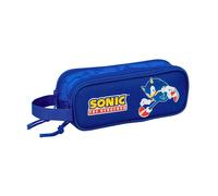 Sonic - Astuccio doppio per bambini, ideale per bambini e scuole, comodo e versatile, qualità e resistenza, 21 x 6 x 8 cm