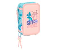 STITCH OHANA - Astuccio scolastico con 37 utili inclusi, astuccio per bambini, ideale per bambini dai 5 ai 14 anni, comodo e versatile, qualità e resistenza, 12,5 x 5,5 x 19,5 cm