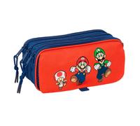 SUPER MARIO MAMMA MIA - Astuccio triplo grande, astuccio per bambini, ideale per bambini in età scolastica, comodo e versatile, qualità e resistenza, 21,5 x 8 x 10 cm