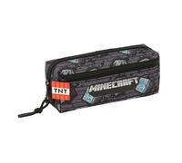 MINECRAFT GRAFFITI - Astuccio triplo piccolo, astuccio per bambini, ideale per bambini in età scolastica, comodo e versatile, qualità e resistenza, 22 x 6 x 8,5 cm