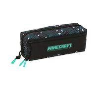 MINECRAFT SCREEN - Astuccio triplo piccolo, astuccio per bambini, ideale per bambini in età scolastica, comodo e versatile, qualità e resistenza, 22 x 6 x 8,5 cm