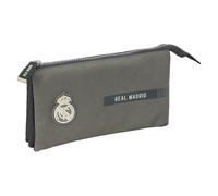 safta Real Madrid, 3a squadra, 24/25, astuccio triplo, astuccio per bambini, ideale per bambini in età scolastica, comodo e versatile, qualità e resistenza, 22 x 3 x 12 cm, grigio, M, Casual