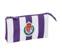 Safta Real VALLADOLID - Astuccio triplo, astuccio per bambini, ideale per bambini in età scolastica, comodo e versatile, qualità e resistenza, 22 x 3 x 12 cm, Viola/Bianco, M, Casual